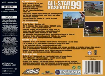 All-Star Baseball 99 (Europe) box cover back